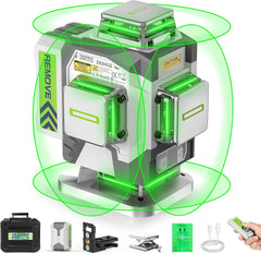 Glam Green Cross Line Laser Level Tool, High Accuracy 4D Level Laser for Construction