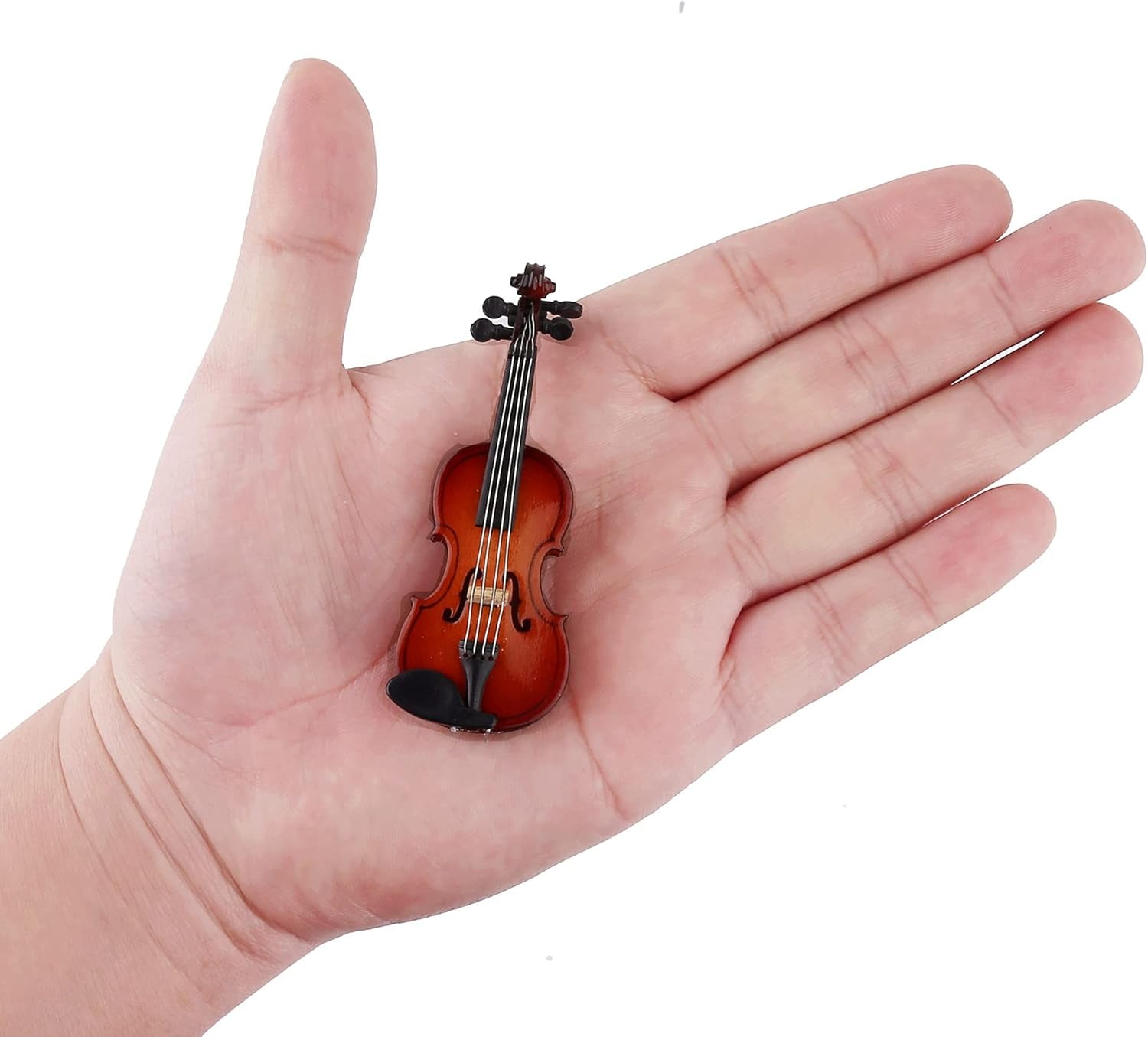 Glam Wooden Miniature Violin with Stand Display Ornament
