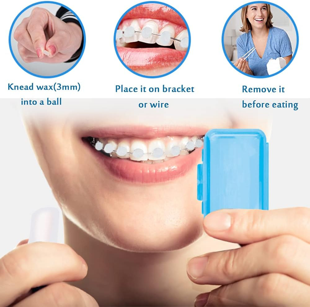 Braces Wax for Teeth 6 Pack Dental Care Orthodontic Wax for Braces Wearer (6 Pack, Colorful)