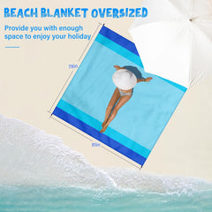 Beach Blanket Waterproof Sandproof 1-7 Adult Oversized 78 '' × 81 '' Lightweight Durable Compact Sand Free Beach Mat for Travel Camping Hiking Picnic Blanket