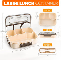 Glam Bento Box Adult, Lunch Box Kids, 4-Compartment Lunch Containers