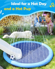 Glam Dog Splash Pad 51" Anti-Slip Dog Pool for Large Dogs