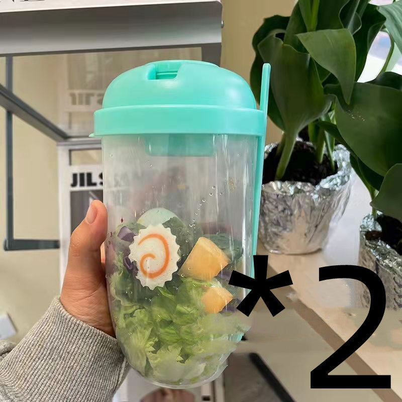 Ins Style Salad Cup with Fork and Cover Is Portable