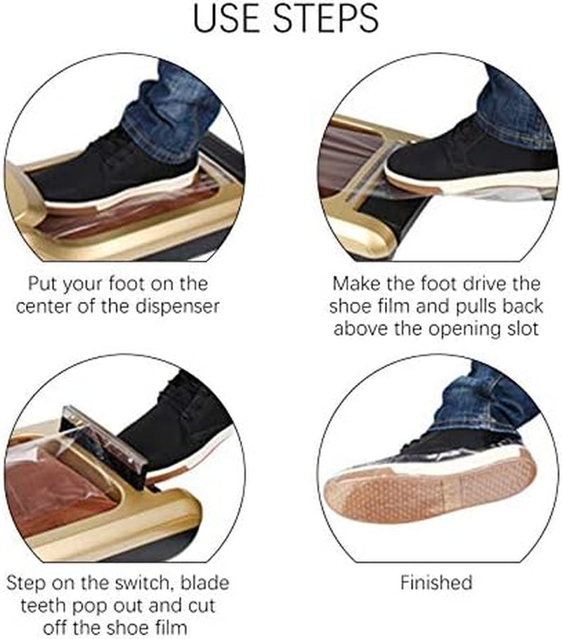 328Ft Adhesive Disposable Shoe Film Boot Cover Shoe Membrane for Automatic Shoe Cover Dispenser Machine (Transparent)