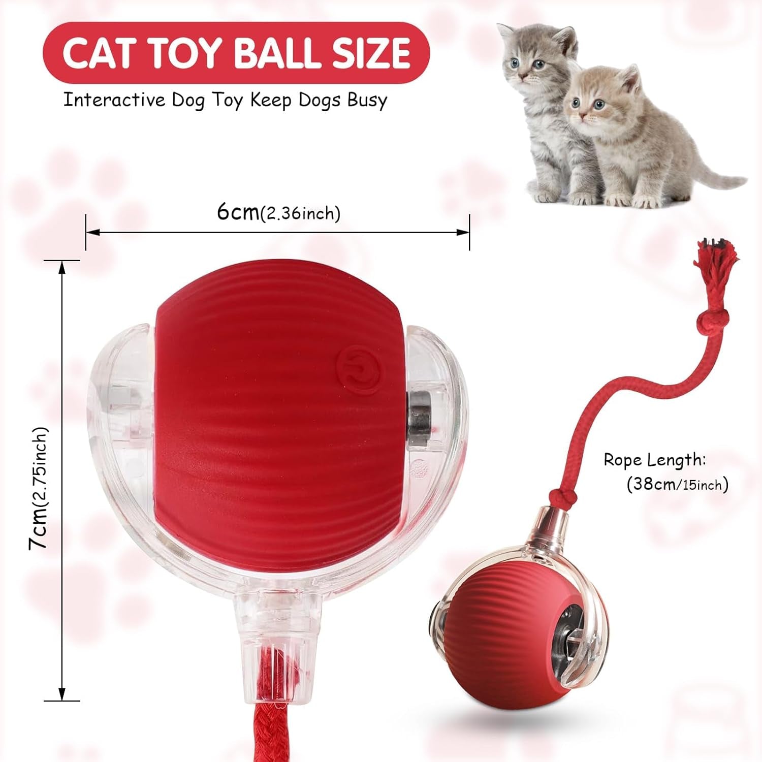 Interactive Dog Cat Ball Toy: 1Pcs Automatic Smart Teasing Pet Ball for Dog Cat, Fun Indoor Active Self Rolling Bouncing Ball Pet Toy, Electric 360° Rotating Moving Smart Ball for Dog/Cat Pet (Blue)
