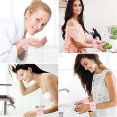 2Pcs Wrist Bands for Washing Face Wash Wristbands Wrist Towels Arm Bands for Skincare Makeup Wrist Cuffs Spa Wrist Scrunchies