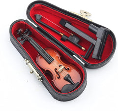 Glam Wooden Miniature Violin with Stand Display Ornament