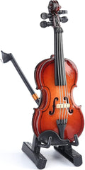 Glam Wooden Miniature Violin with Stand Display Ornament