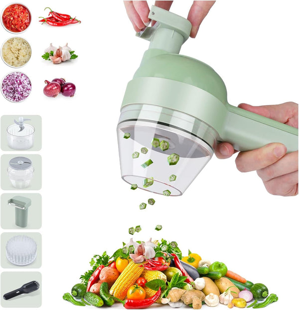 Glam 4-in-1 Electric Vegetable Slicer Set – Handheld Food Processor