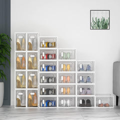 Glam Shoe Boxes Clear Plastic Stackable Shoe Containers