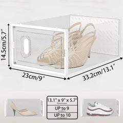 Glam Shoe Boxes Clear Plastic Stackable Shoe Containers