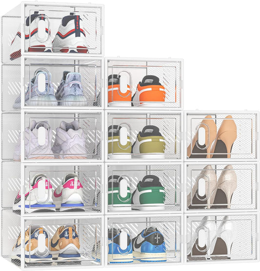 Glam Shoe Boxes Clear Plastic Stackable Shoe Containers