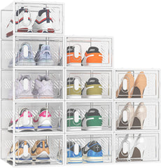 Glam Shoe Boxes Clear Plastic Stackable Shoe Containers