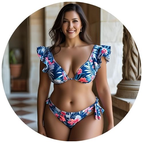 Ruffle Sleeve Curve Bikini