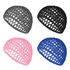 4Pcs Hair Net Soft Rayon Mesh Crocheted Hairnet Sleep Cap Mesh Cover Curls Hair Net Snoods Elastic Hairnet Hair Cover Accessories for Women Men Night Sleeping Thick Long Short Curls Hair (Colorful)