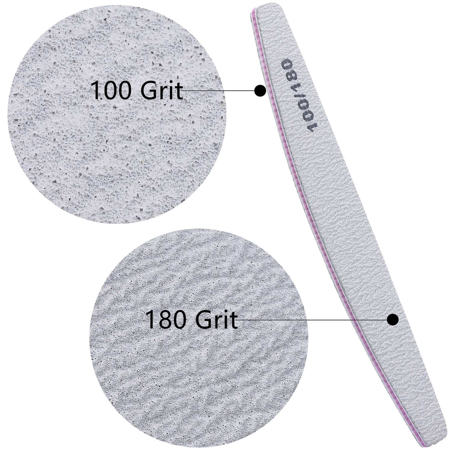 25 Pcs 100/180 Grit Nail Files and Buffers Professional Double Sided Emery Boards Manicure Tool for Acrylic Nails