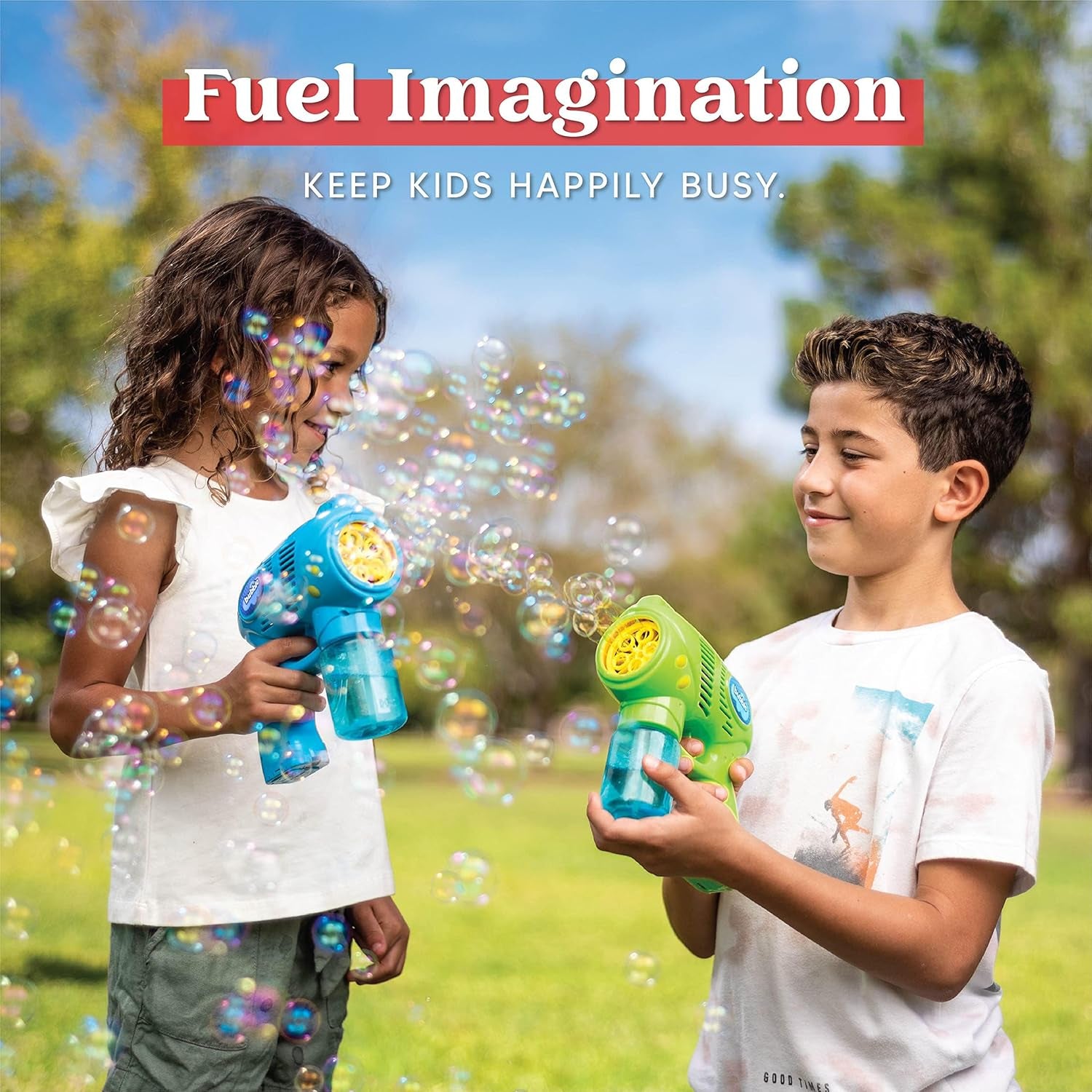 Glam 2 Kids Bubble Gun with 2 Bottles Refill Solution