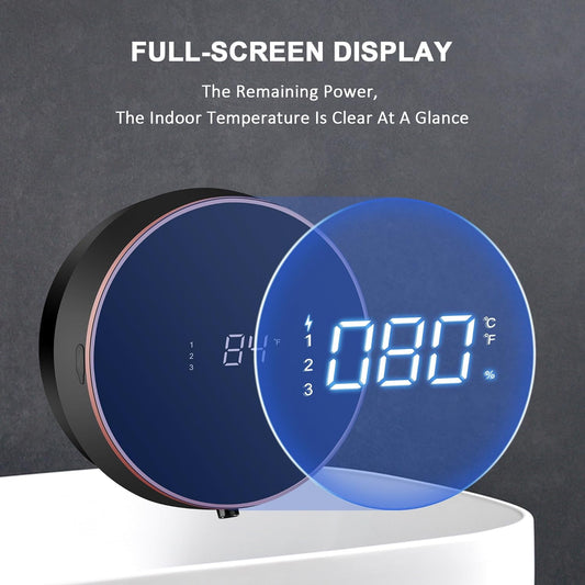 Automatic Soap Dispenser Touchless Auto Foaming Hands Free Wall Mount Foam Hand Soap Dispenser Electric Plastic Modern Rechargeable Smart Dish Soap Dispenser for Bathroom Kitchen Black