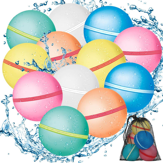 Glam Self Sealing Water Balloons Reusable Magnetic,Refillable Water Balloons for Summer Toy Water Toy,Pool Beach Toys