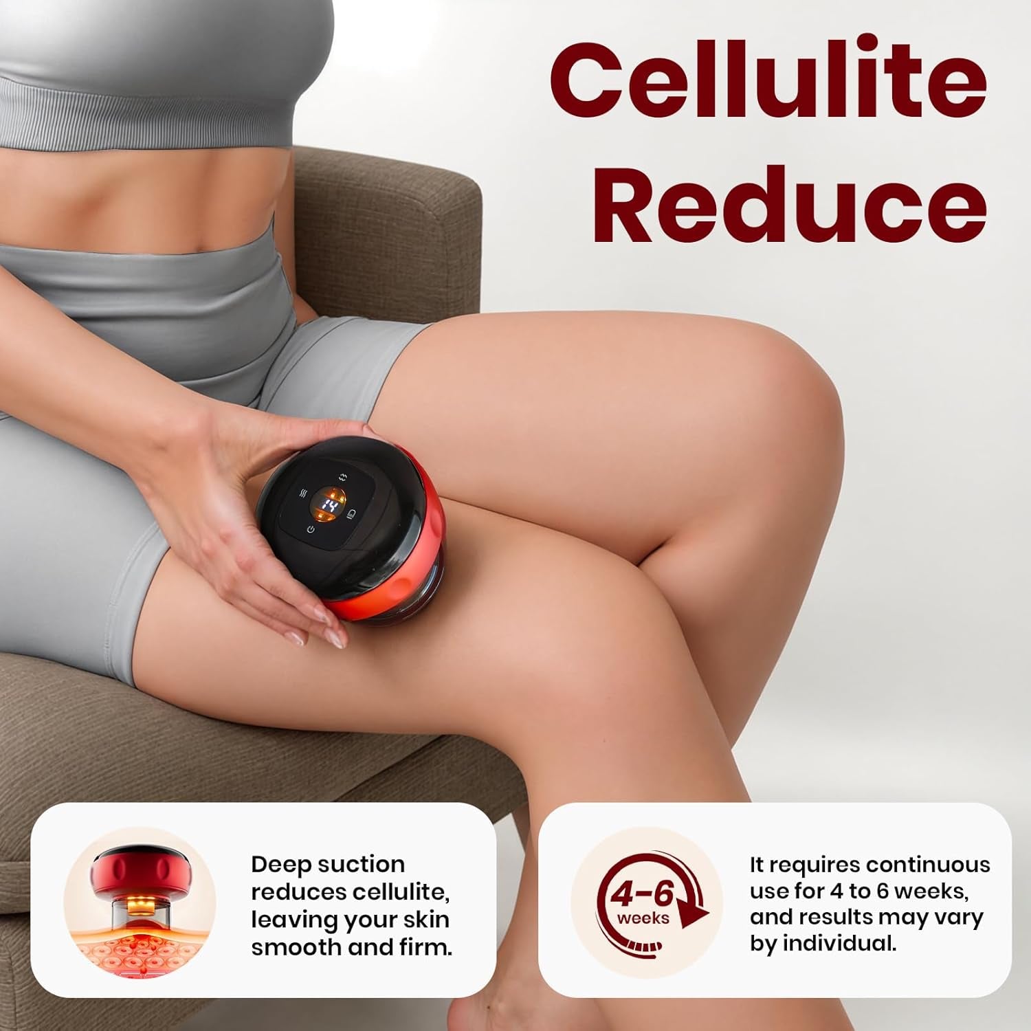 5-In-1 Smart Dynamic Cupping Therapy Set with Red Light, Cupping Kit for Massage Therapy, Electric Cupping Device with 20 Level Temperature and Suction for Back Muscle Soreness (Red)