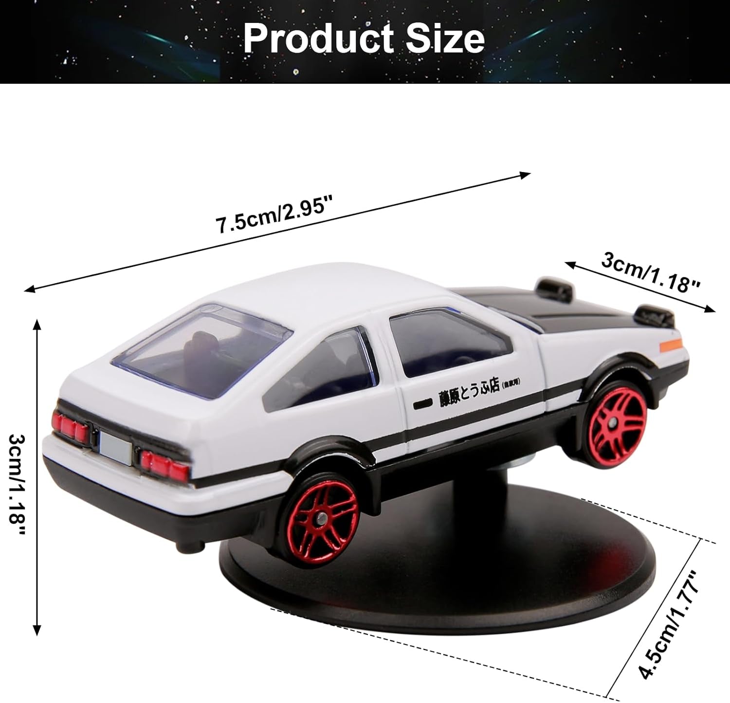 AE86 Drifting Dashboard Ornament – Alloy Spin Car Model, Dynamic Rotating Interior Decoration, Follows Vehicle Turns – Mini Car Accessory