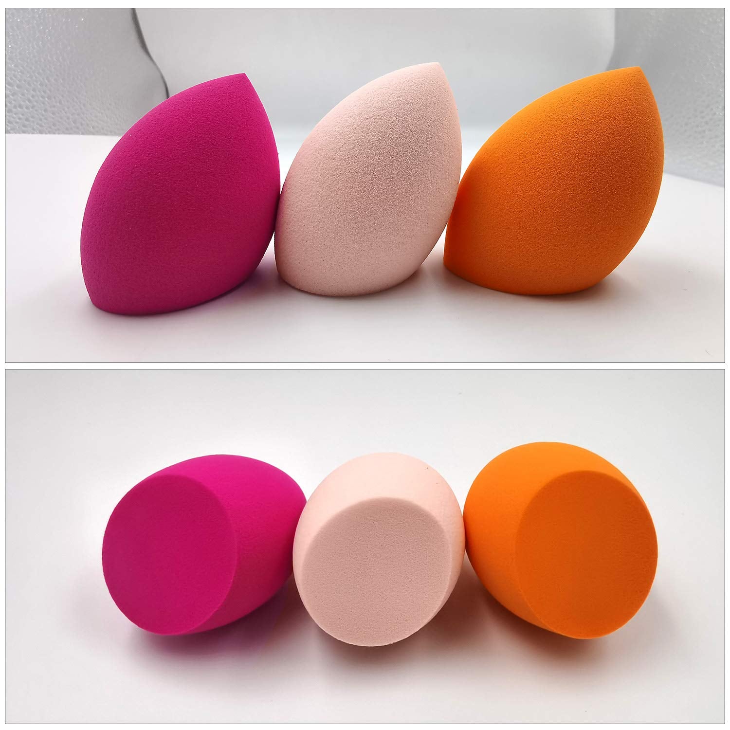 Makeup Sponges Set for Dry & Wet Use - Foundation Blending Sponge for Concealer Blush Powder, Multi-Color Blender Sponges (4Pcs - Multi-Colored A) (3Pcs - Multi-Colored A)