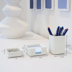 Desk Organizer Set – Modern Concrete Office Accessories (Set of 3)