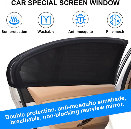 Universal Car Window Shade, 2 Pack Car Rear Side Window Sunshade for Sun Glare, UV Rays and Privacy Protection, Universal for Most Cars, Suvs, Sedans, Baby Car Shades for Side Window (Rear)