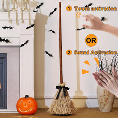 Glam 43.5 Inches Tall Animated Floating Witch's Broom