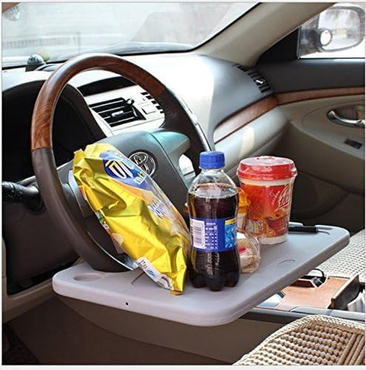 Steering Wheel Tray, Car Table Tray, Steering Wheel Desk for Laptop and Vehicle Seat Mount Notebook Laptop Eating Desk,Car Trays for Eating Black