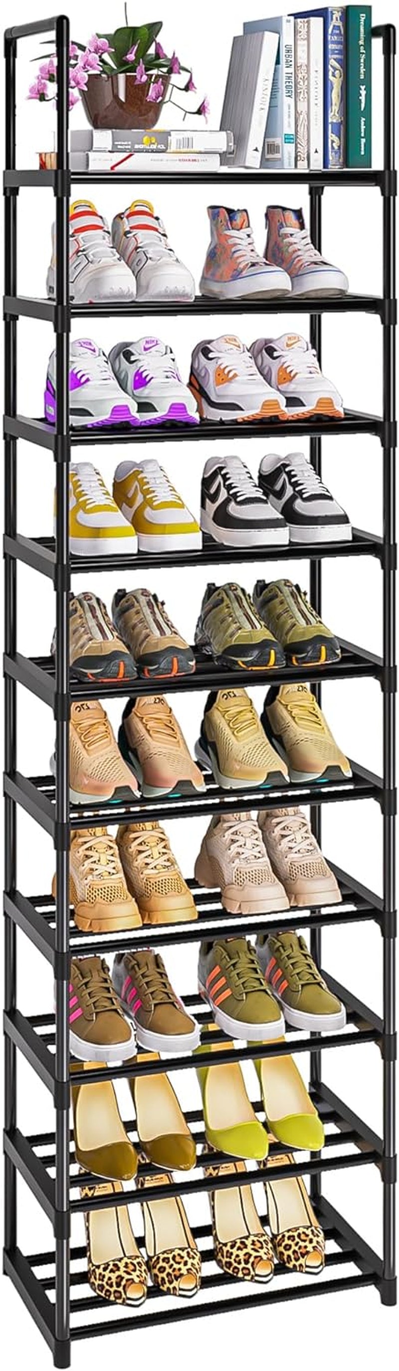 Shoe Rack, Sturdy Metal Shoe Rack Organizer,Narrow Shoe Rack,Shoe Racks for Closets,Shoes Rack,Shoe Stand,Shoe Shelf