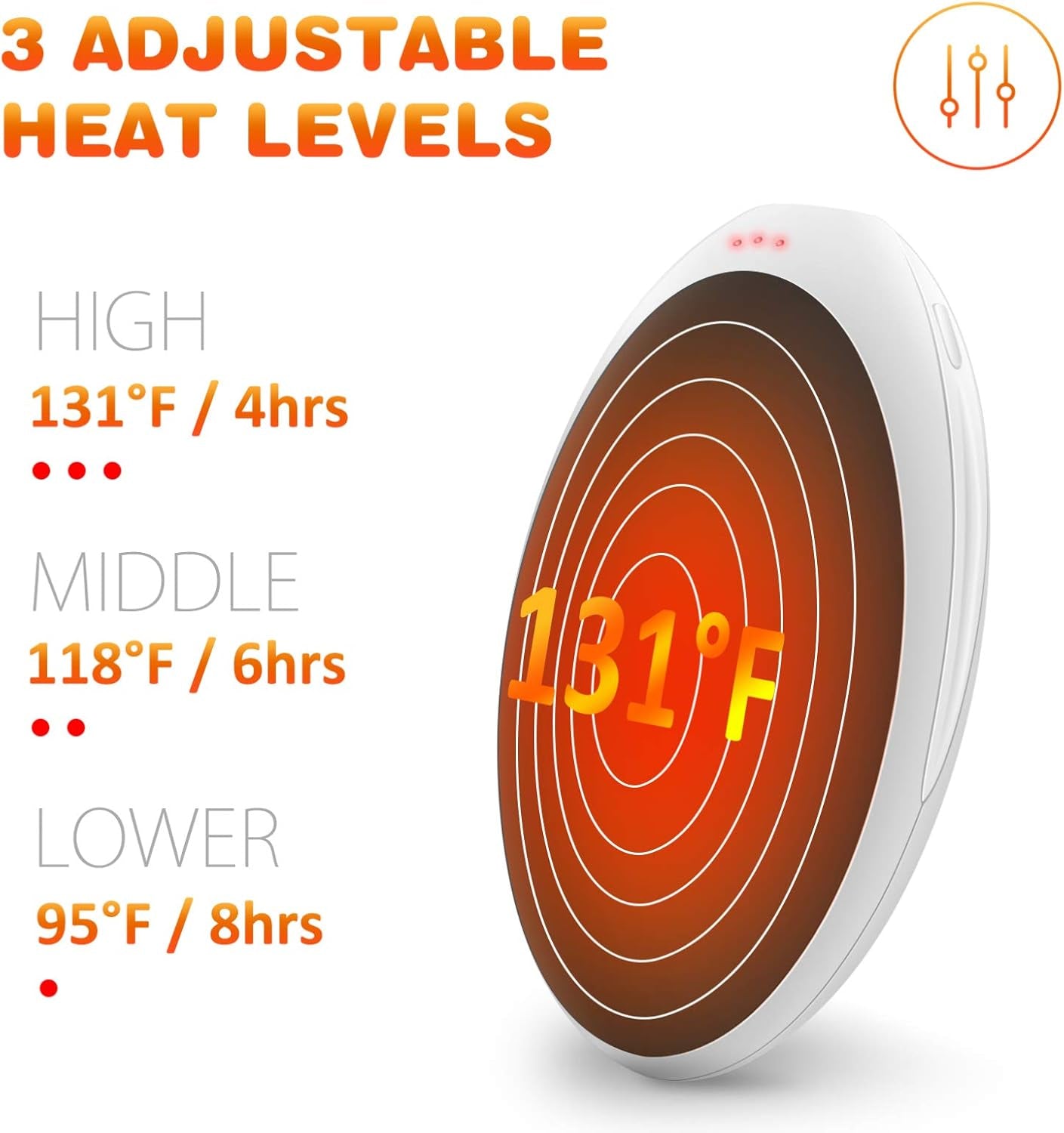 Hand Warmers Portable Rechargeable Heater Electric Handwarmers 5200Mah Power Bank for Home Outdoor Winter Days Warm Gifts for Women Men