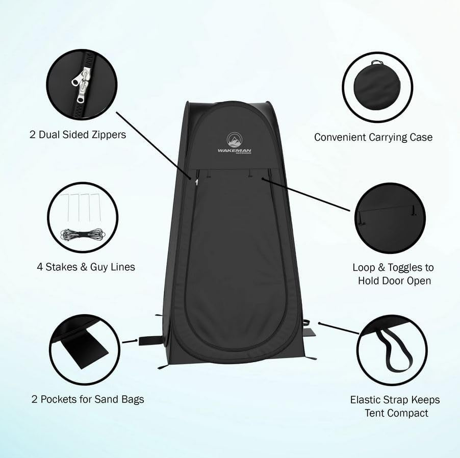 Pop up Pod - Privacy Shower Tent, Dressing Room, or Portable Toilet Stall with Carry Bag for Camping, Beach, or Tailgate by  Outdoors