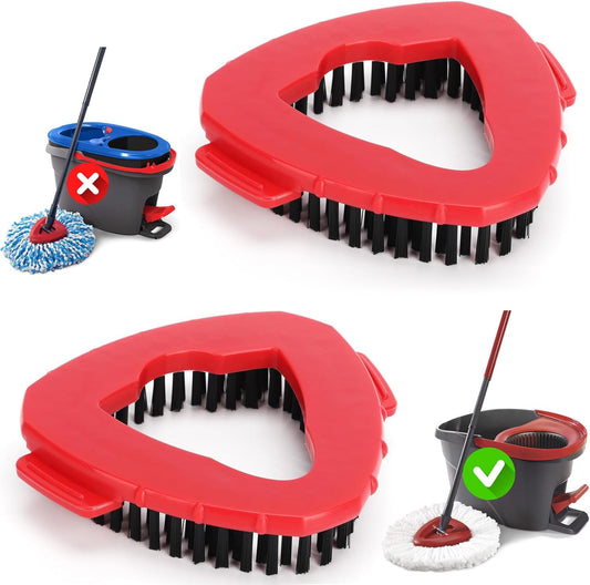 2-Pack Mop Scrub Brush Head Compatible with Ocedar Easywring 1-Tank Spin System, Shower Floor Scrubber Mop Head Replacement, Cleaning Brush for Bathroom Kitchen, Not Fit Rinseclean