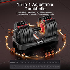 Glam Adjustable Dumbbells Set of 2, Free Weights Dumbbells Set, Adjustable Dumbbell Set, For Men/Women Gym Equipment for Home Strength Training Equipment