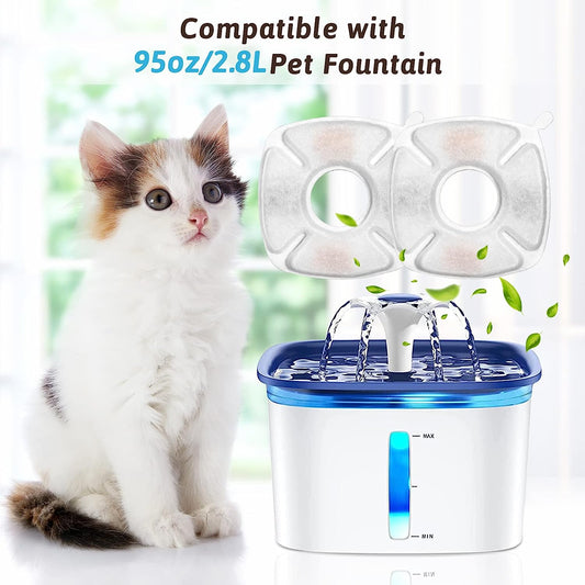 28 Pcs Cat Water Fountain Replacement Filters-14 Pack Water Fountain Filters 14 Pack Pre-Filter Sponges, Pet Fountain Replacement Filters Fit for 95Oz/2.8L Cat Pet Fountain