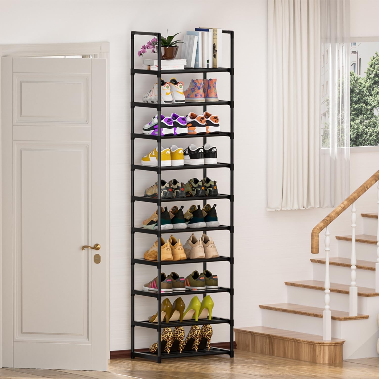 Shoe Rack, Sturdy Metal Shoe Rack Organizer,Narrow Shoe Rack,Shoe Racks for Closets,Shoes Rack,Shoe Stand,Shoe Shelf