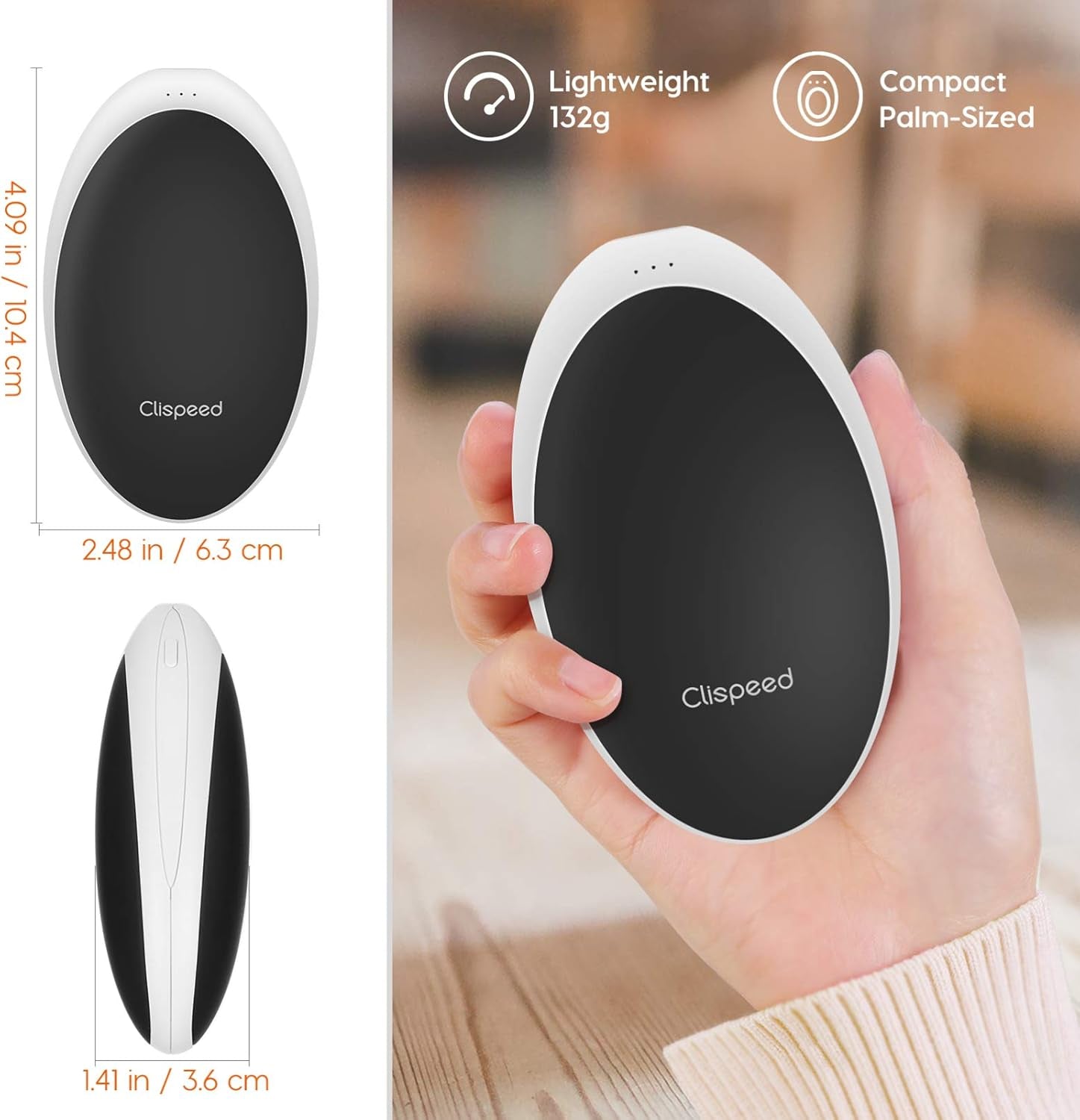 Hand Warmers Portable Rechargeable Heater Electric Handwarmers 5200Mah Power Bank for Home Outdoor Winter Days Warm Gifts for Women Men