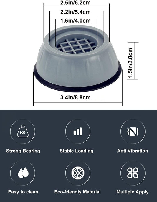 Anti Vibration Pads, 4 Pcs Washing Machine Antivibration Pads Washing Machine Feet, anti Vibration Pads for Washing Machine, anti Vibration Washing Machine Support, Dryer Shock Absorber Pads