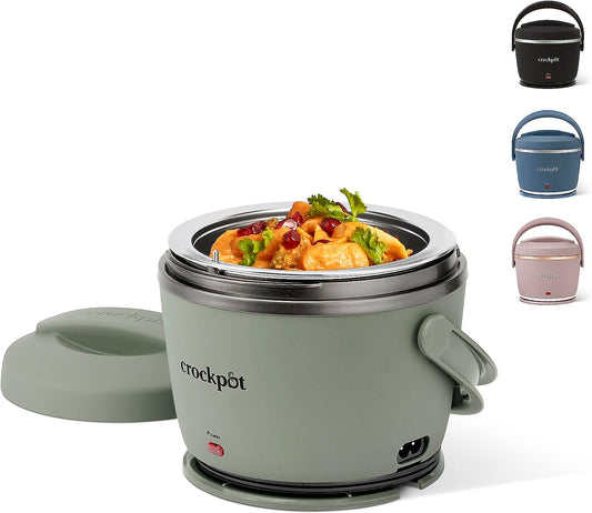 Portable Electric Lunch Box, 20-Ounce Food Warmer, Moonshine Green | Ideal for Travel, On-The-Go | Keeps Food Spill-Free, Warm & Tasty | Dishwasher-Safe