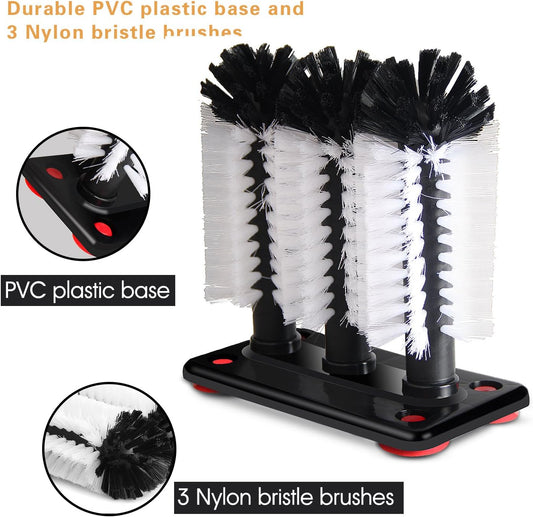 Glass Washer Brush Cleaner - 3 Brushes per Base