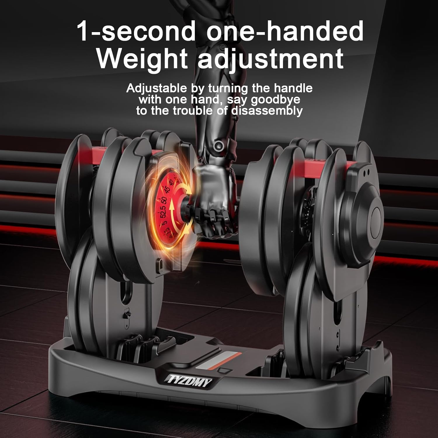 Glam Adjustable Dumbbells Set of 2, Free Weights Dumbbells Set, Adjustable Dumbbell Set, For Men/Women Gym Equipment for Home Strength Training Equipment