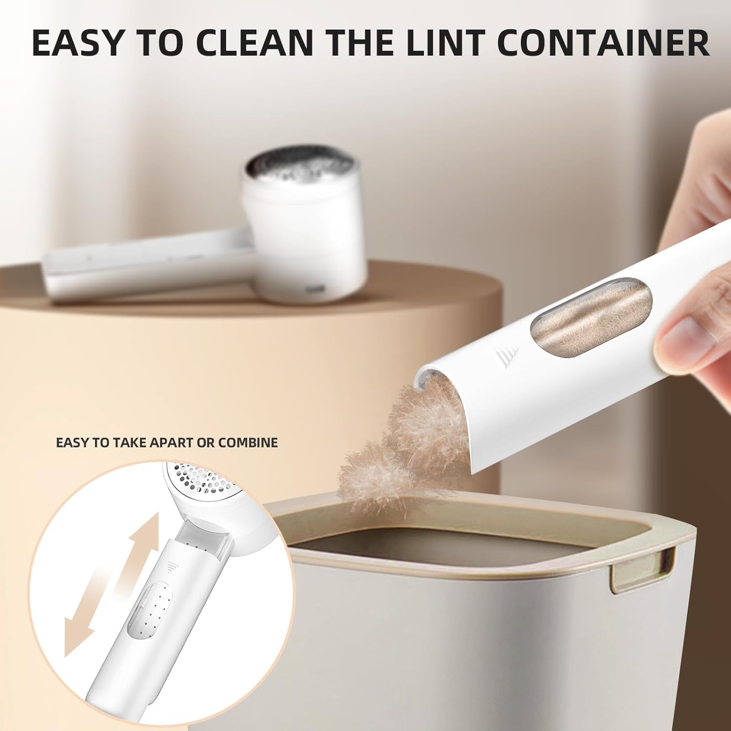 Fabric Shaver, Lint Remover Rechargeable, Electric Portable Sweater Defuzzer with 3 Speeds, 6 Leaf Blades, Digital LED Display to Remove Pilling for Clothes, Furniture, Sweater, Couch, Blanket