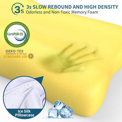 Cervical Neck Pillow Memory Foam Pillows for Neck Pain Relief, Ergonomic Pillow for Shoulder Pain, Contour Pillow for Sleeping, Orthopedic Bed Pillows Neck Support for Side Back Stomach Sleepers