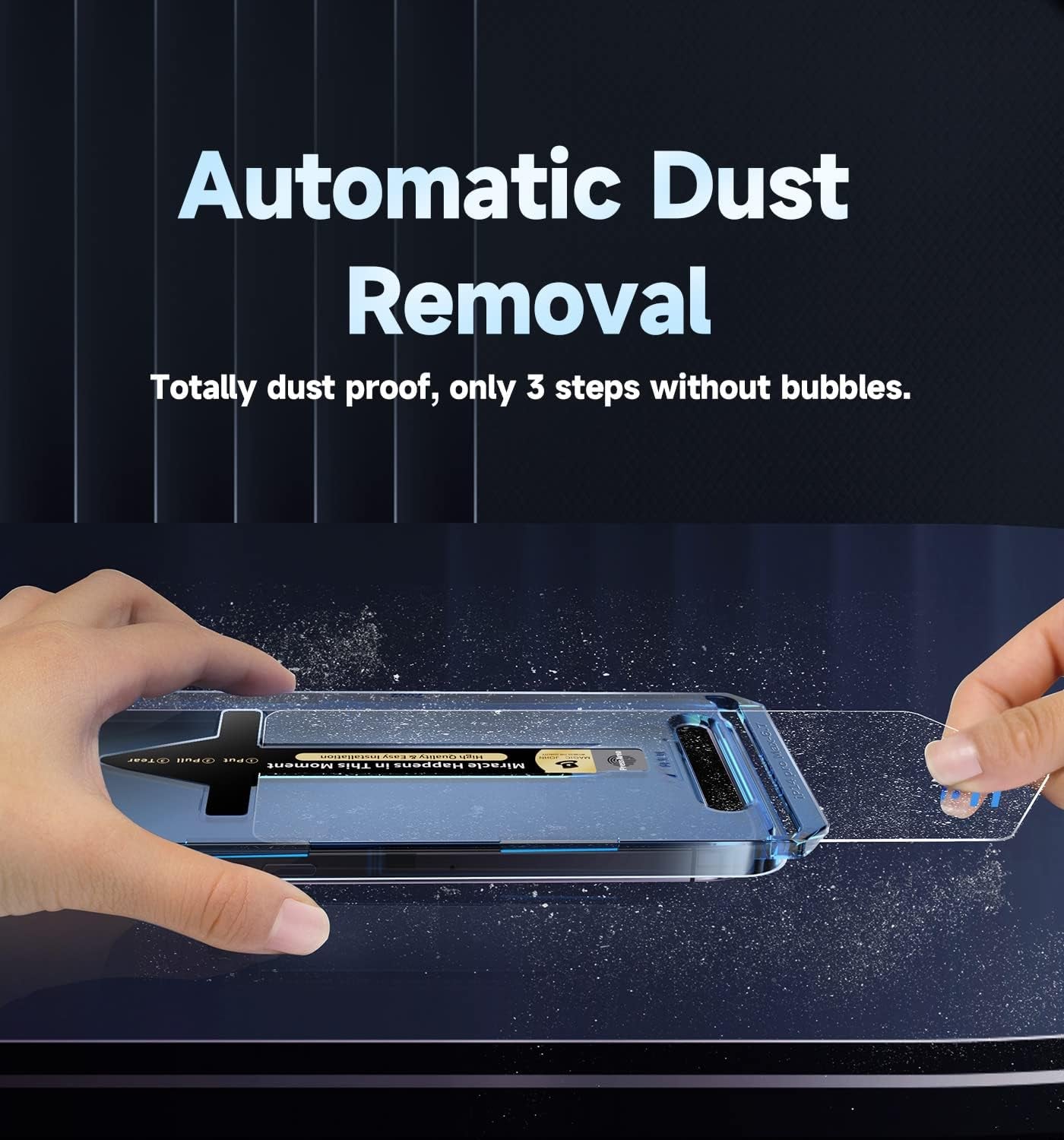 2-Pack Tempered Glass Screen Protector for iPhone 13/14 & 13 Pro (6.1”), Auto Dust-Elimination, Bubble-Free, HD Clear, Easy Install