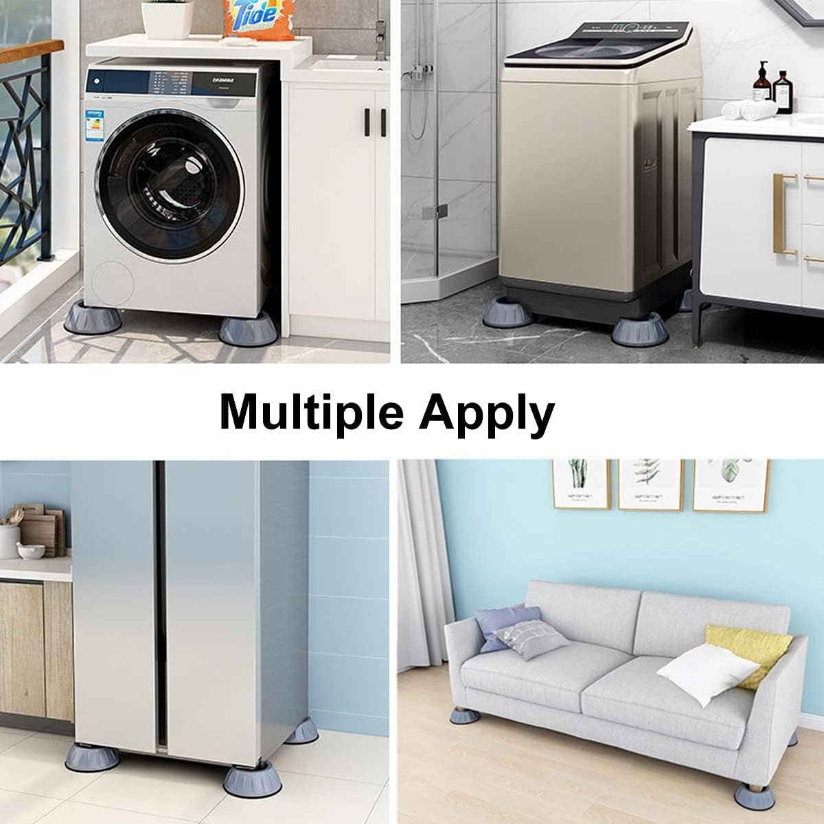 Anti Vibration Pads, 4 Pcs Washing Machine Antivibration Pads Washing Machine Feet, anti Vibration Pads for Washing Machine, anti Vibration Washing Machine Support, Dryer Shock Absorber Pads