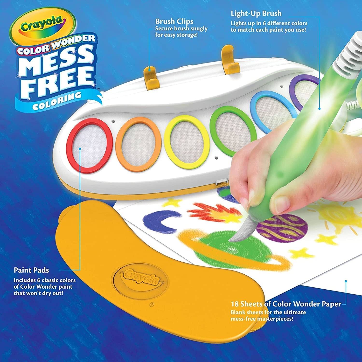 Color Wonder Magic Light Brush, Mess Free Painting Station for Kids, Holiday Gift for Kids, Toddler Toys & Activities, Ages 3, 4, 5