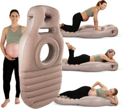 Glam Pregnancy Blow up Pillow, Belly Mattress for Pregnant Women with Electric Pump, Full Body Maternity Airbed with Hole for Stomach Sleeping, Back Pain & SPD Relief