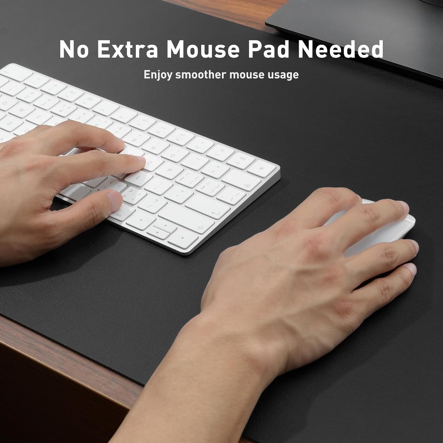 Leather Desk Pad Protector, Mouse Pad, Office Desk Mat, Non-Slip PU Leather Desk Blotter, Laptop Desk Pad, Waterproof Desk Writing Pad for Office and Home (Black,36" X 17")