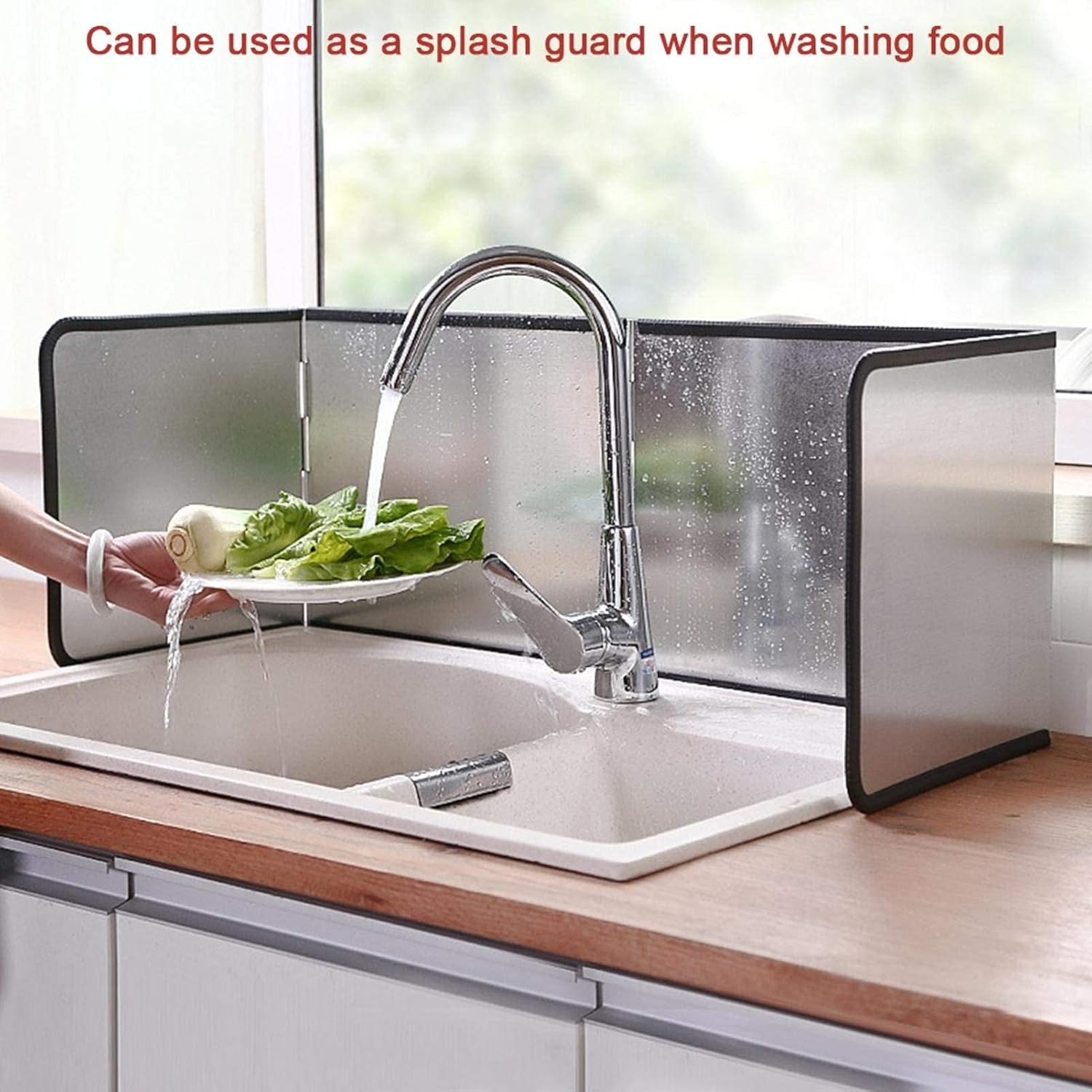 4 Sided Splatter Guard for Frying Stove Top Stainless Steel Splatter Screens for Fine Mesh Oil Splash Guard anti Splatter Shield Guard